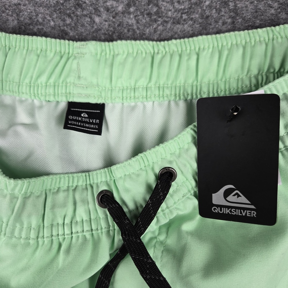 Quiksilver Swim Trunks Mens Volley Shorts Lime Green Board Shorts Lined Small - Picture 2 of 14